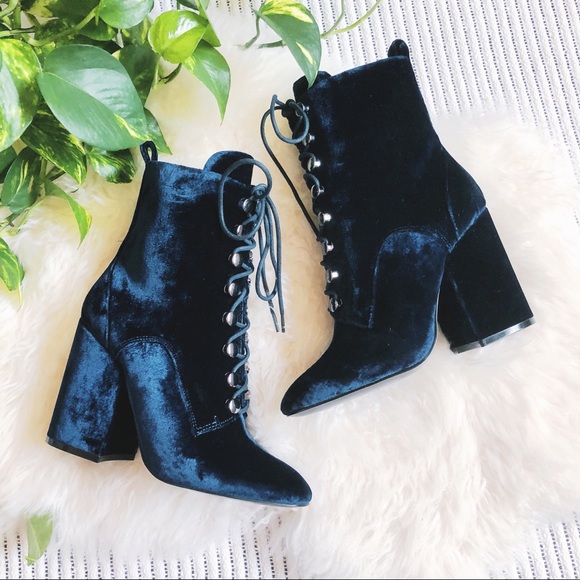 kendall and kylie velvet boots